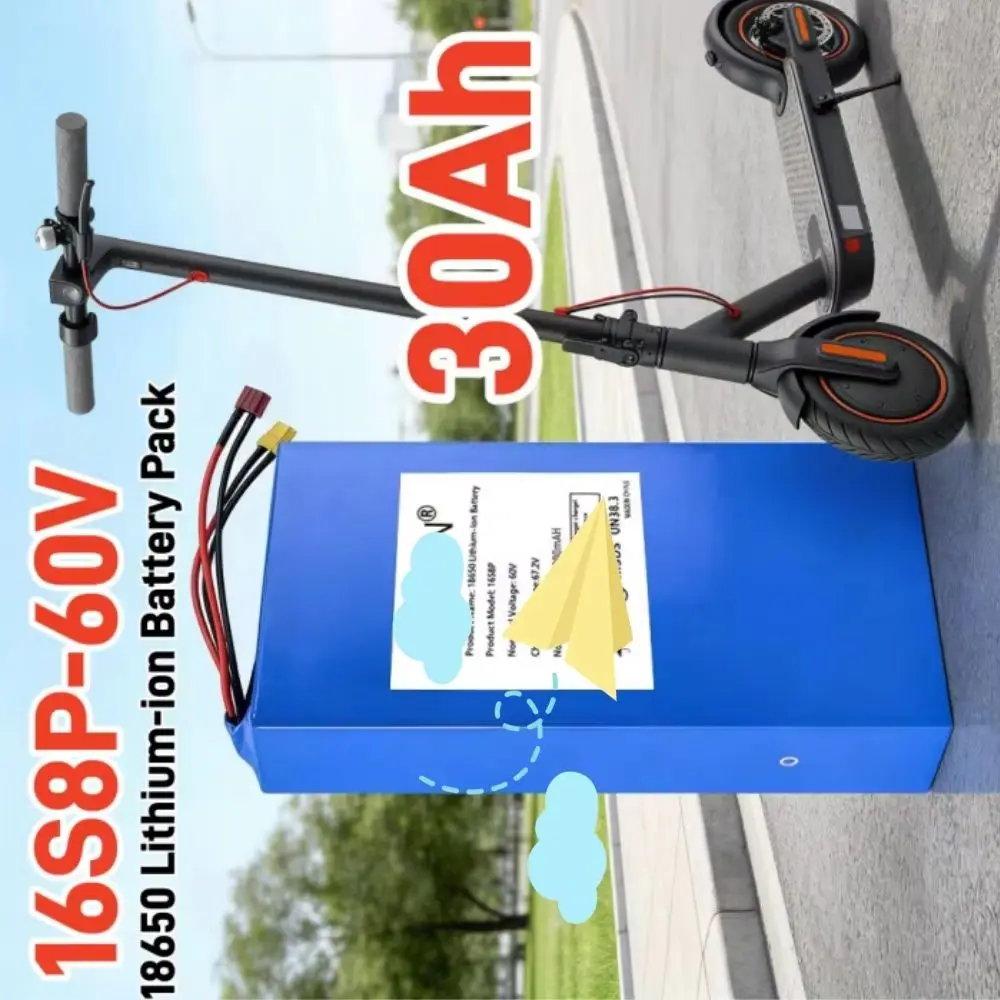 60V 30Ah 18650 Lithium Battery Pack 16S8P High-Power New Condition for Electric Scooter Electric Bike E-Bike Low Speed Vehicle
60V 30Ah 18650 Lithium Battery Pack 16S8P High-Power New Condition for Electric Scooter Electric Bike E-Bike Low Speed Vehicle