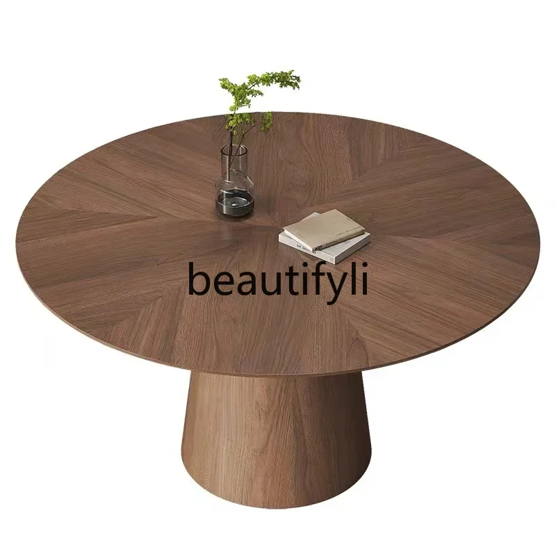 a26 Solid wood round dining table household small apartment new Chinese restaurant dining table black walnut natural marble
a26 Solid wood round dining table household small apartment new Chinese restaurant dining table black walnut natural marble