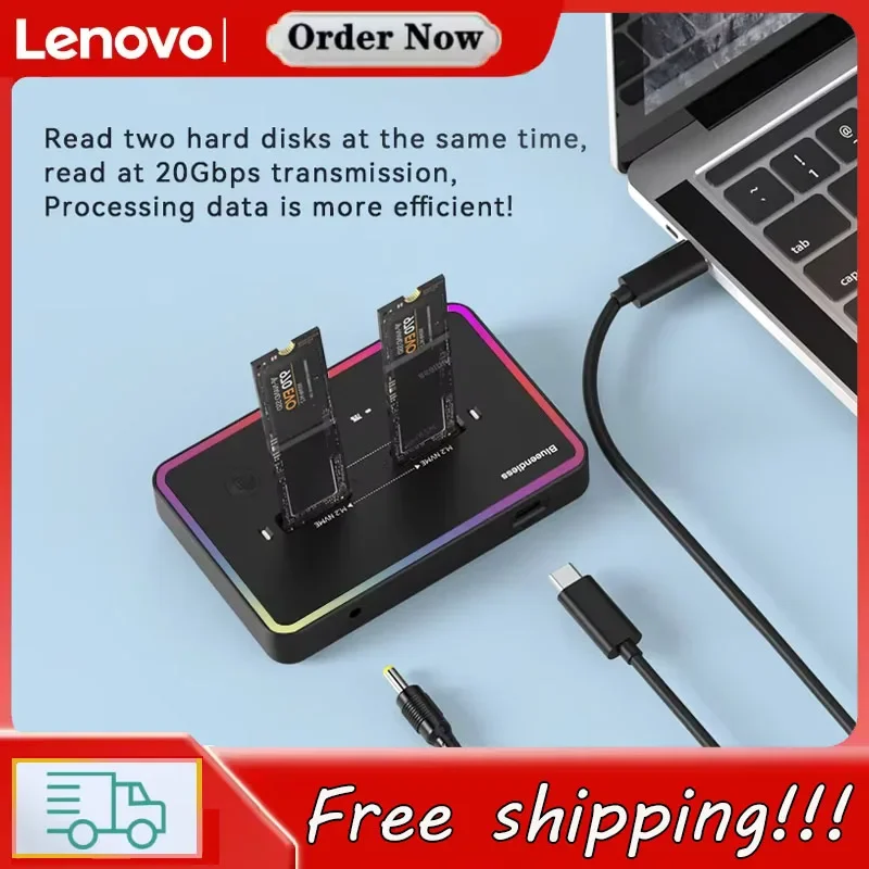 Lenovo Offline Clone Dual Protocol M.2 Ssd Case Ssd Docking Station Type C 10Gbps for PCIe NVME or Sata 2 Bay SSD Enclosure
Lenovo Offline Clone Dual Protocol M.2 Ssd Case Ssd Docking Station Type C 10Gbps for PCIe NVME or Sata 2 Bay SSD Enclosure