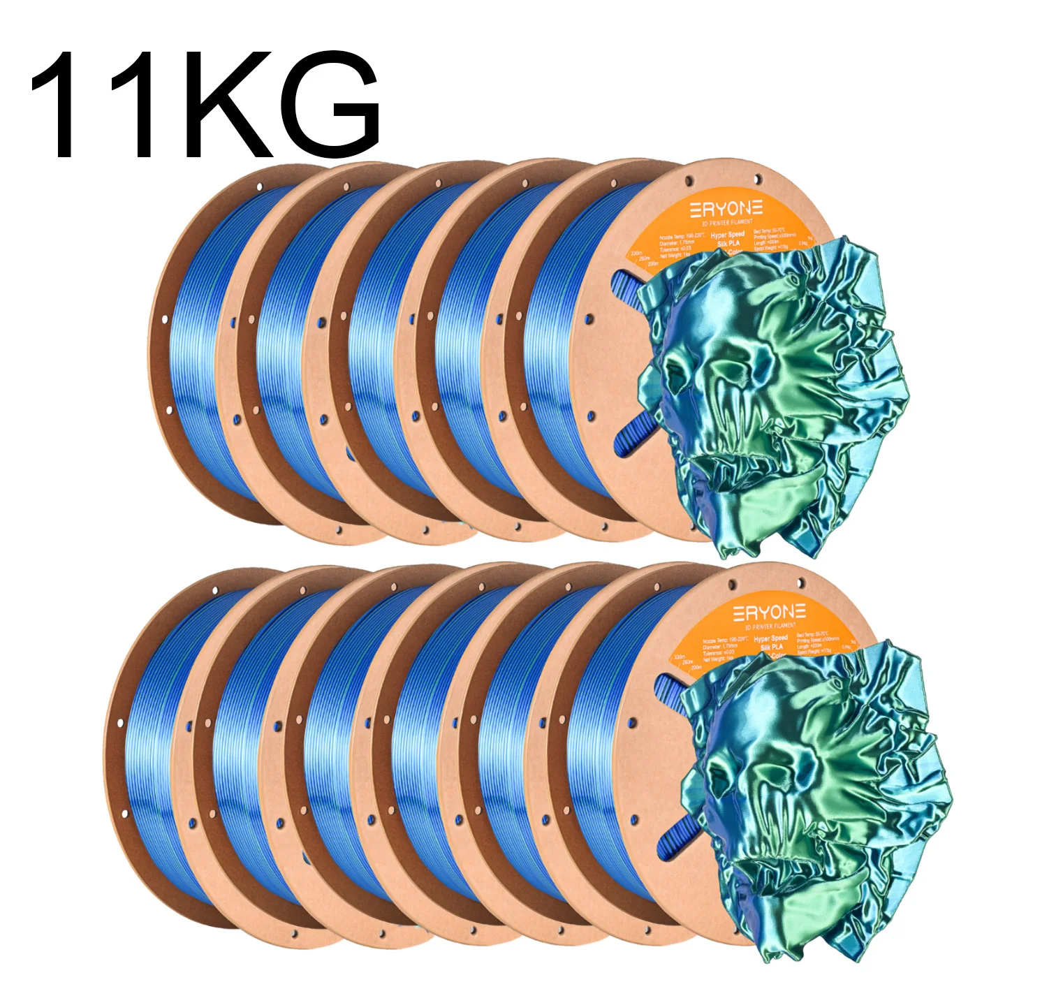 ERYONE Hyper Speed Dual Color Silk PLA Filament 3D Printer Hyper Speed Coextrusion Filament PLA Shiny
ERYONE Hyper Speed Dual Color Silk PLA Filament 3D Printer Hyper Speed Coextrusion Filament PLA Shiny