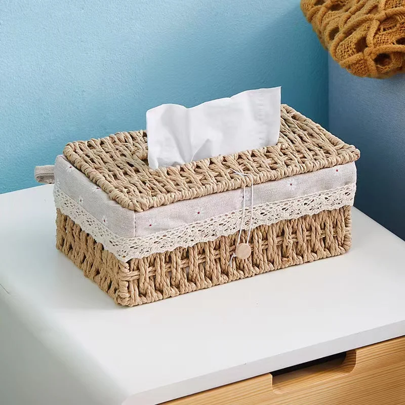 Handmade rattan woven paper towel box, household paper storage basket, household desktop decoration box, sundries storage basket
Handmade rattan woven paper towel box, household paper storage basket, household desktop decoration box, sundries storage basket