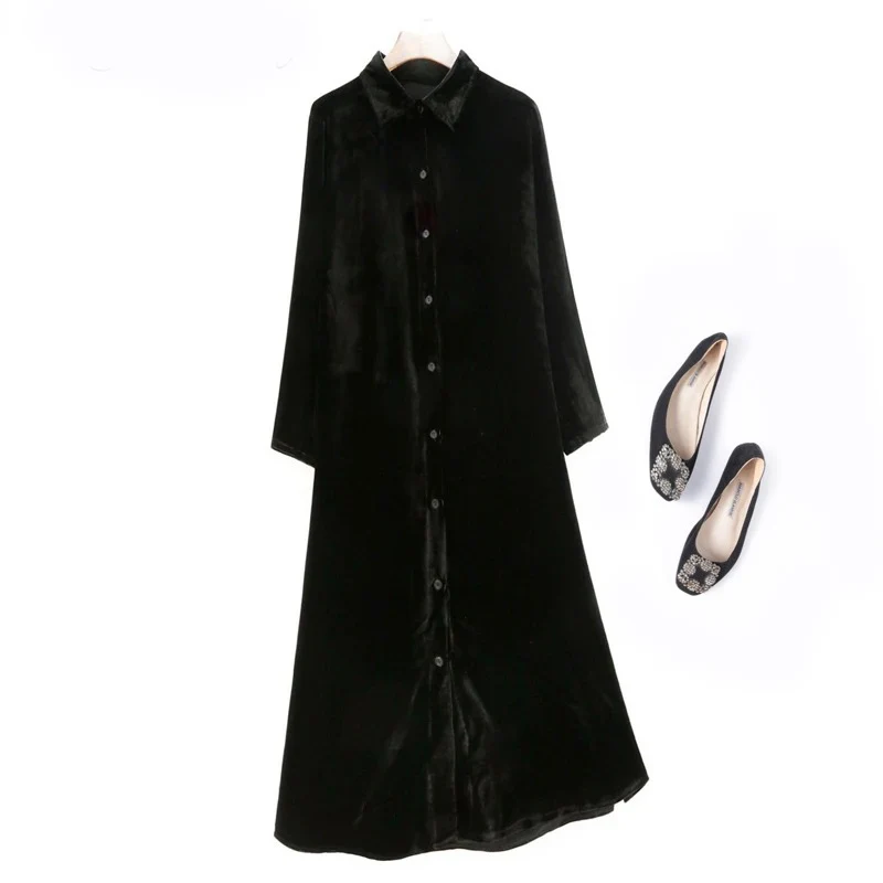 2025 Autumn New Heavyweight Silk Velvet Long Sleeve Medium Length Mulberry Silk Loose British Style Shirt Dress for Women
2025 Autumn New Heavyweight Silk Velvet Long Sleeve Medium Length Mulberry Silk Loose British Style Shirt Dress for Women