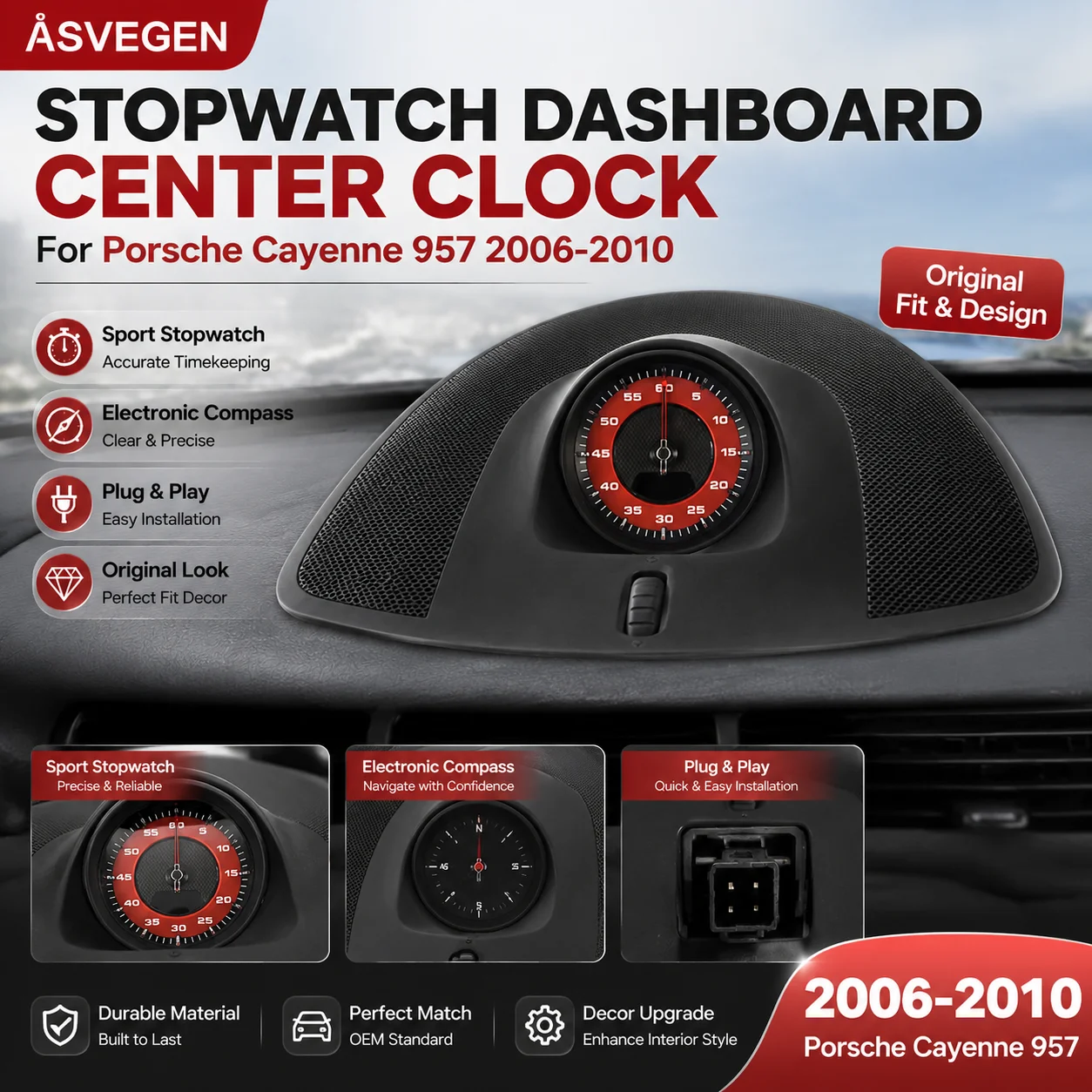 Stopwatch Dashboard Center Clock For Porsche Cayenne 957 2006-2010 Compass Electronic Meter Plug Play Original Look Decoration
Stopwatch Dashboard Center Clock For Porsche Cayenne 957 2006-2010 Compass Electronic Meter Plug Play Original Look Decoration