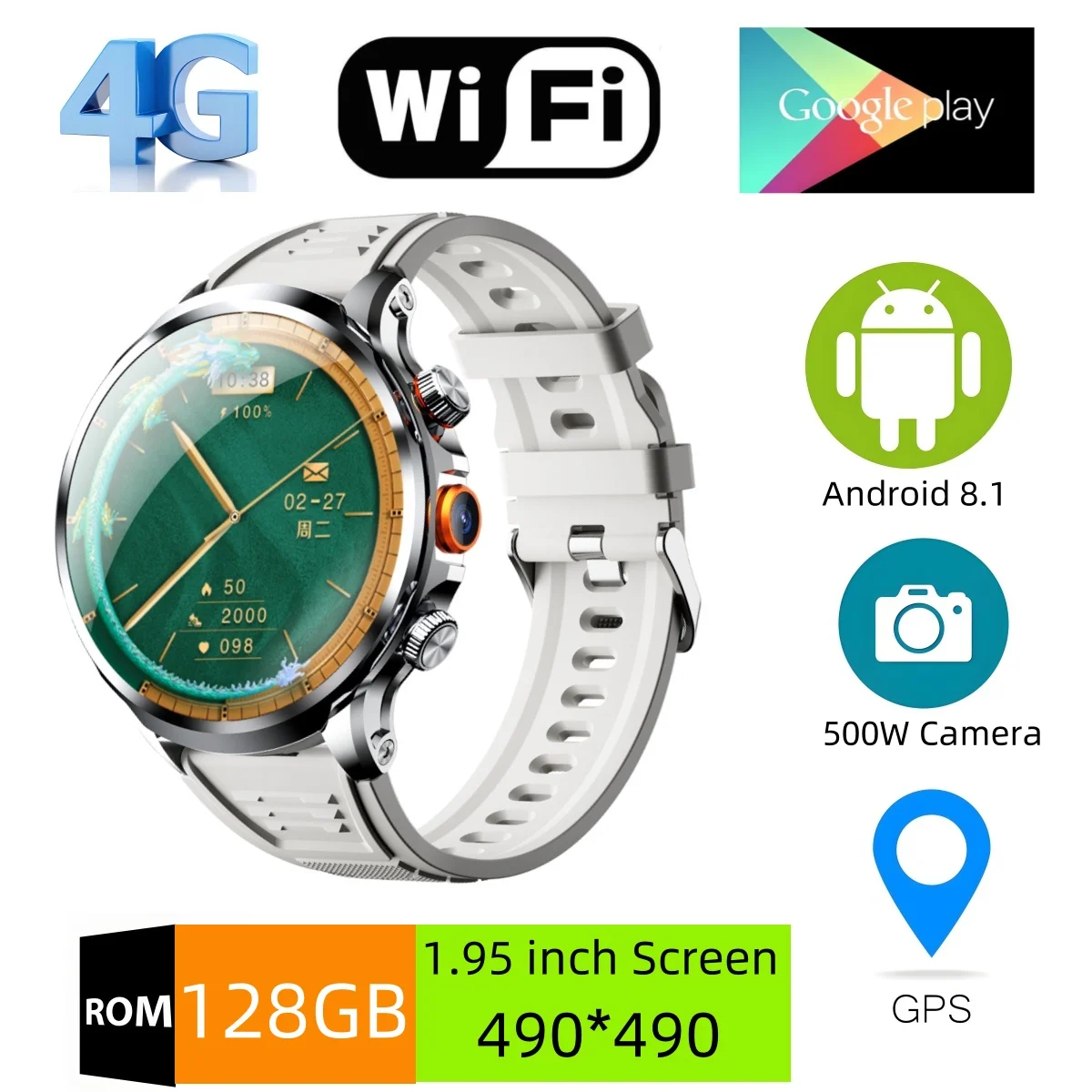 8 + 128 ГБ Android Смарт-часы 4G 1,95 ''большой экран HD дисплей 4G sim-карта GPS WIFI Видеозвонок камера фитнес-трекер Шагомер
8 + 128 ГБ Android Смарт-часы 4G 1,95 ''большой экран HD дисплей 4G sim-карта GPS WIFI Видеозвонок камера фитнес-трекер Шагомер