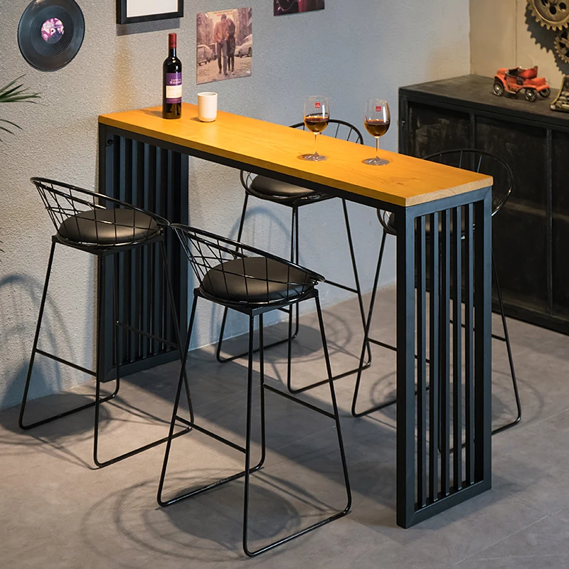 !@Nordic Leisure Solid Wood Bar Table with High Bar Chairs Home Wall-Mounted Long Table Simple Ironwork Furniture Set
!@Nordic Leisure Solid Wood Bar Table with High Bar Chairs Home Wall-Mounted Long Table Simple Ironwork Furniture Set