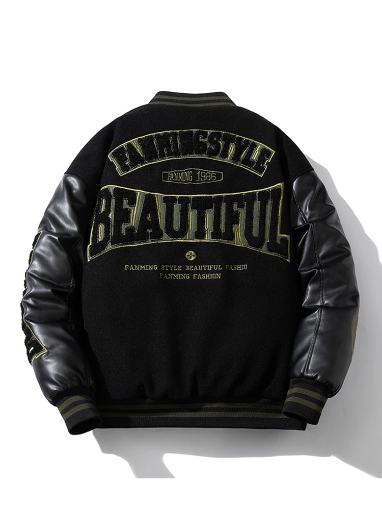 Autumn Winter Varsity Jacket Man Leather Sleeves Fashion Letter Woolen Jacket Racing Motorcycle Embroidery Coat Button Original
Autumn Winter Varsity Jacket Man Leather Sleeves Fashion Letter Woolen Jacket Racing Motorcycle Embroidery Coat Button Original