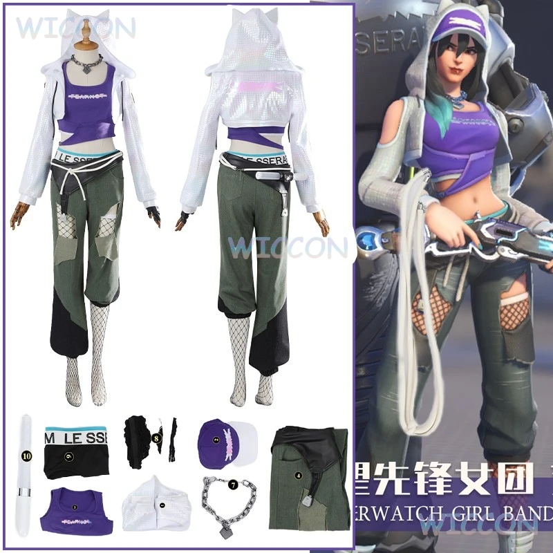 Game OW Girls Band Ashe Cosplay Costume Necklace Vest Pants Hooded Coat Hat Clothing Halloween Carnival Party Women Adult Suit
Game OW Girls Band Ashe Cosplay Costume Necklace Vest Pants Hooded Coat Hat Clothing Halloween Carnival Party Women Adult Suit