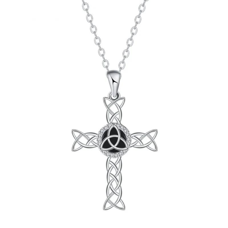 Celtic Cross Necklace for Women, Light Luxury, Unique, High-End Feel, Copper Silver-Plated Pendant, Stainless Steel Chain
Celtic Cross Necklace for Women, Light Luxury, Unique, High-End Feel, Copper Silver-Plated Pendant, Stainless Steel Chain