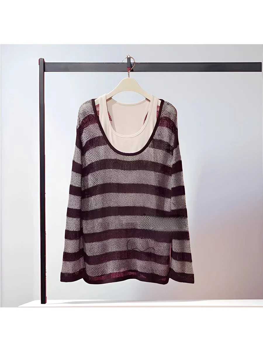 Loose Striped Knitwear Tank Top Two-Piece Set Women's Fashion Commute Style Long Sleeve round Neck Casual Wear Autumn New Arr...
Loose Striped Knitwear Tank Top Two-Piece Set Women's Fashion Commute Style Long Sleeve round Neck Casual Wear Autumn New Arr...