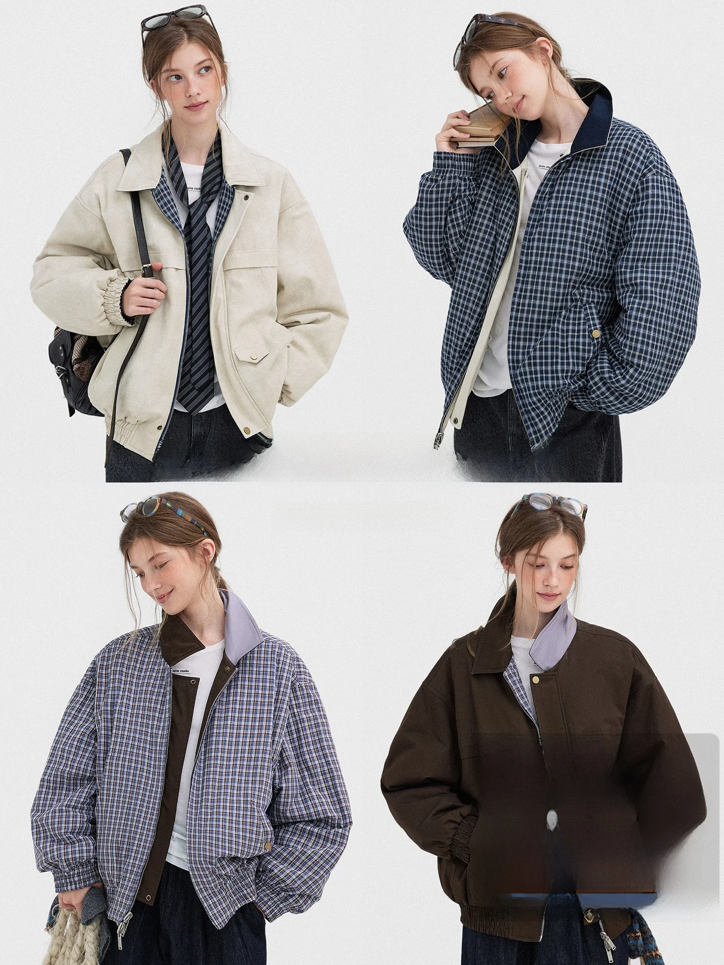 Double-Sided Wear Thiened Warm Wellington Jaet Cotton Outerwear Women's Plaid Retro Boy Color Blo Briti Sle Coat
Double-Sided Wear Thiened Warm Wellington Jaet Cotton Outerwear Women's Plaid Retro Boy Color Blo Briti Sle Coat
