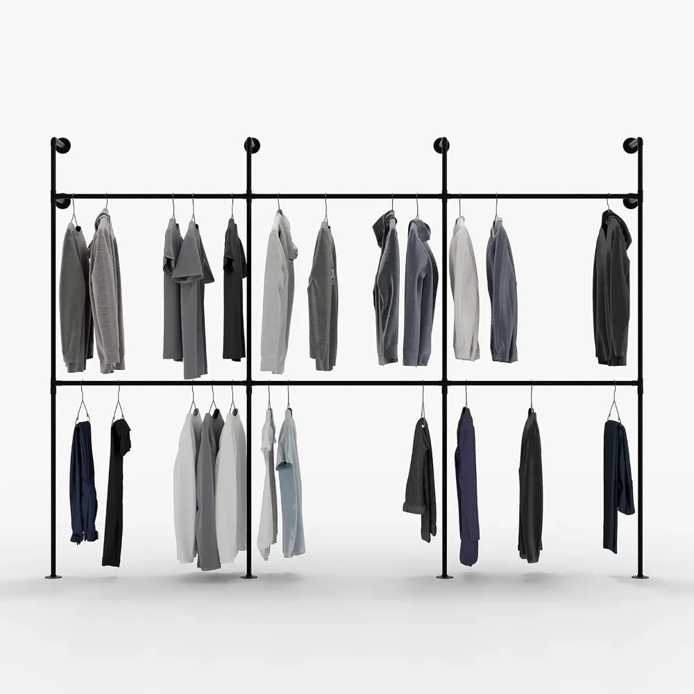 Industrial Pipe Clothing Rack Metal Black, Wall Mounted Clothes Racks, Modern Walk in Closet, Clothes Rack
Industrial Pipe Clothing Rack Metal Black, Wall Mounted Clothes Racks, Modern Walk in Closet, Clothes Rack