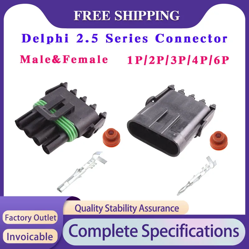 5/20/100 Sets Delphi 2.5 Series Connector 1P/2P/3P/4P/6P Automotive Waterproof Male And Female Universal Wire Harness Connector
5/20/100 Sets Delphi 2.5 Series Connector 1P/2P/3P/4P/6P Automotive Waterproof Male And Female Universal Wire Harness Connector