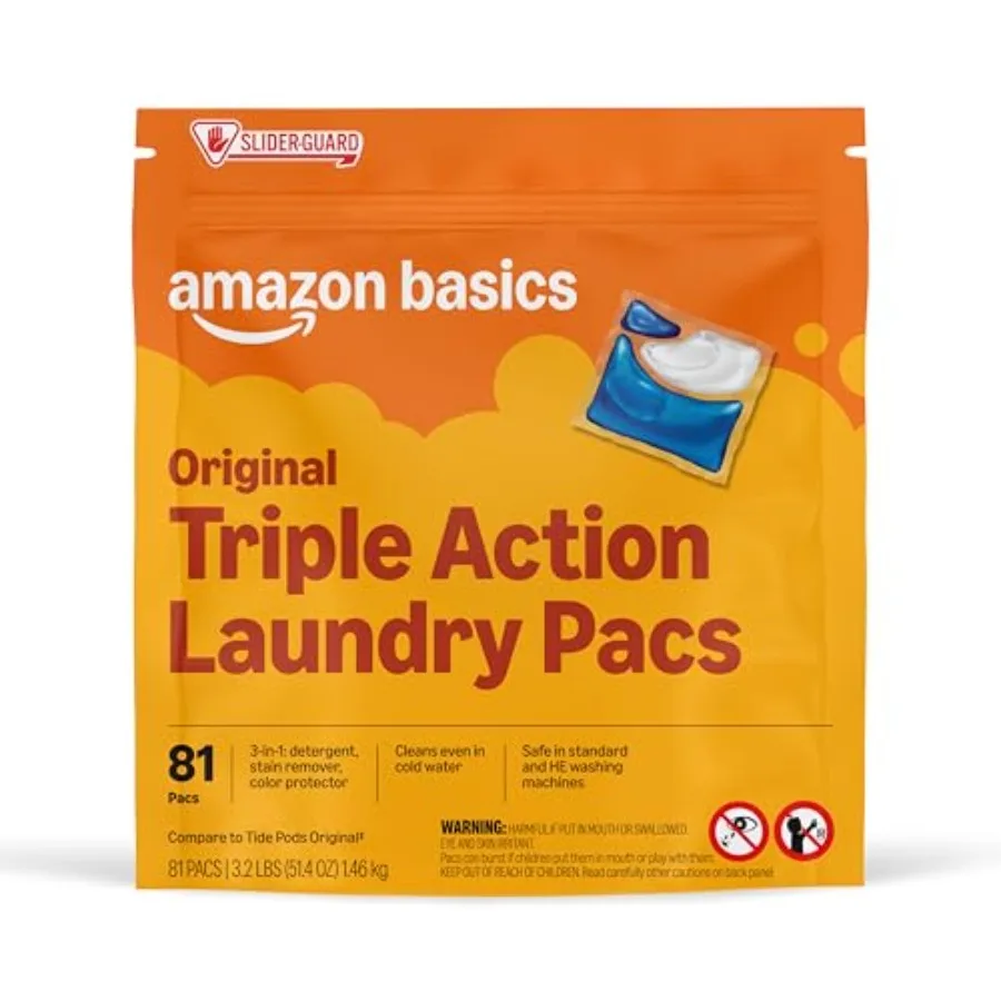 Basics Laundry Detergent Pacs, Original Scent, Powerful Triple Action, 81 Count
Basics Laundry Detergent Pacs, Original Scent, Powerful Triple Action, 81 Count