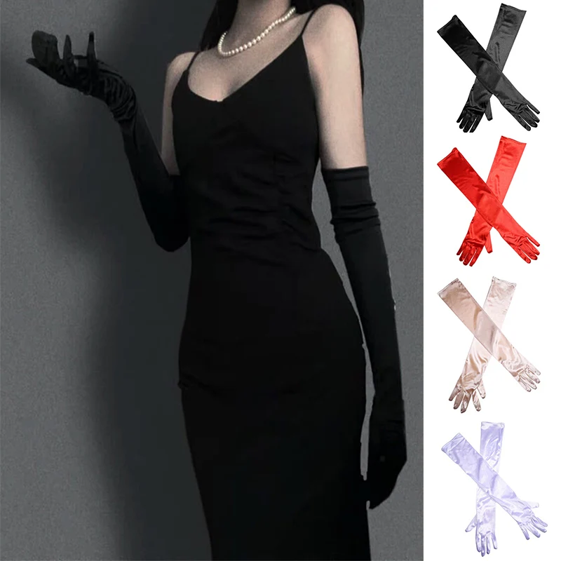 1 Pair Women's Evening Party Formal Gloves Solid Color Satin Long Finger Mittens Fore vents Activities Red White Color
1 Pair Women's Evening Party Formal Gloves Solid Color Satin Long Finger Mittens Fore vents Activities Red White Color