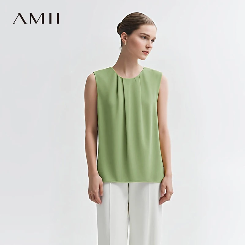 Женская блузка Amii без рукавов, летняя, с круглым вырезом, асимметричная, из шифона, элегантная, плиссированная, офисная, струящаяся рубашка 12642060
Женская блузка Amii без рукавов, летняя, с круглым вырезом, асимметричная, из шифона, элегантная, плиссированная, офисная, струящаяся рубашка 12642060