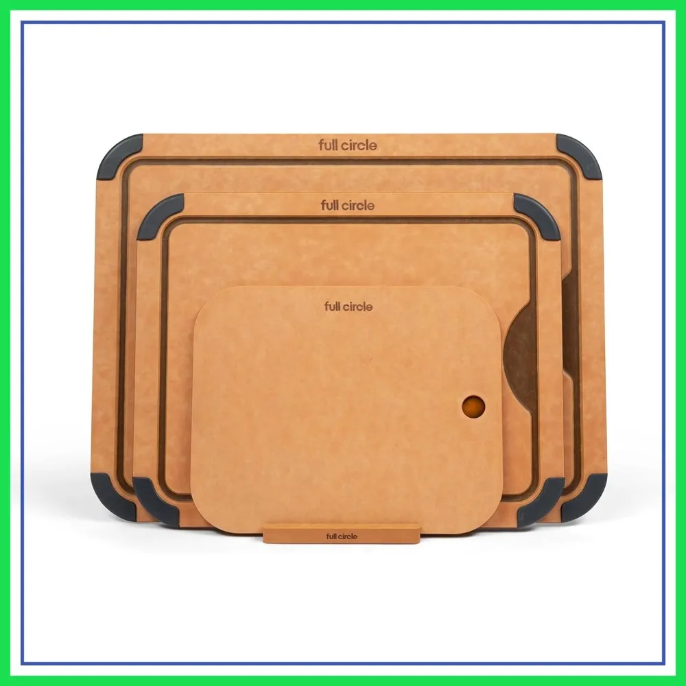 3-Piece Wood Composite Cutting Board Set with Holder & Drying Rack, Dishwasher Safe, Lightweight
3-Piece Wood Composite Cutting Board Set with Holder & Drying Rack, Dishwasher Safe, Lightweight