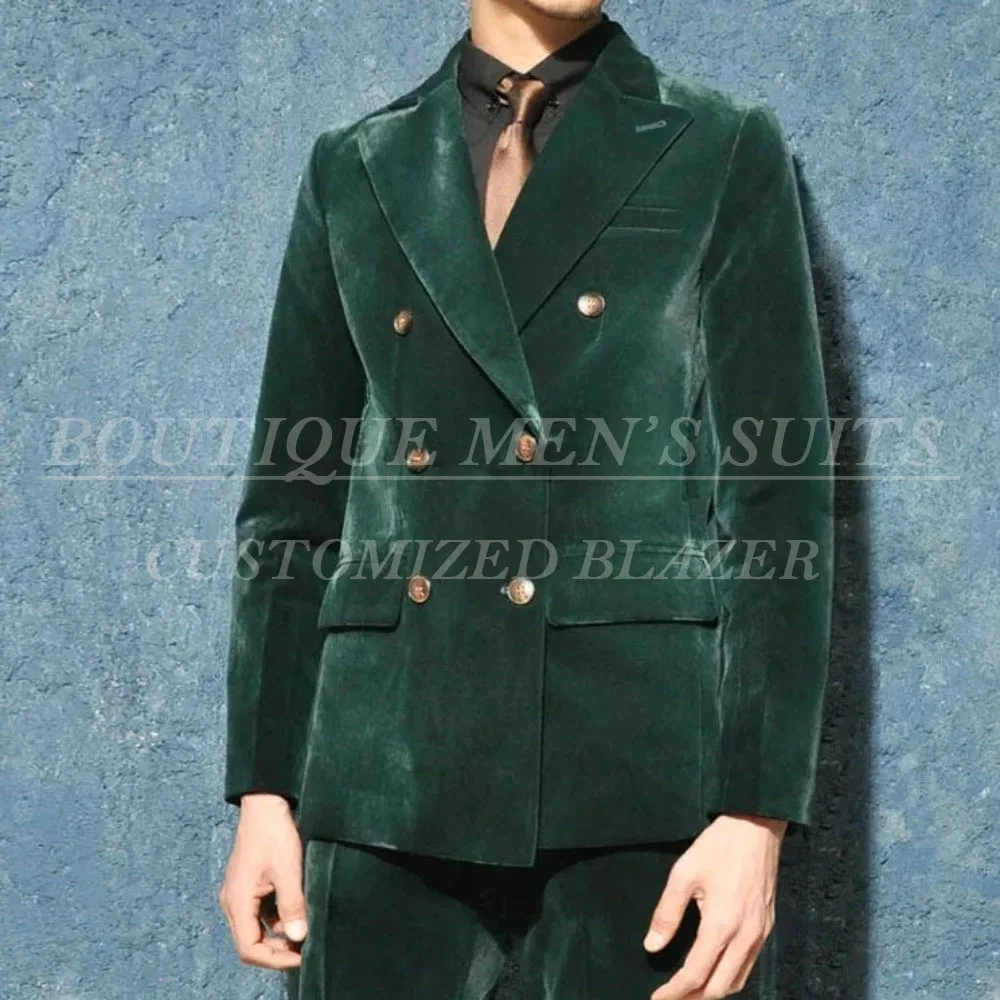 KSDN Bespoke Velvet Men's Suits Double Breasted Peak Lapel Slim Fit Male Clothing Elegant Wedding Back Vent 2 Piece Jacket Pant
KSDN Bespoke Velvet Men's Suits Double Breasted Peak Lapel Slim Fit Male Clothing Elegant Wedding Back Vent 2 Piece Jacket Pant
