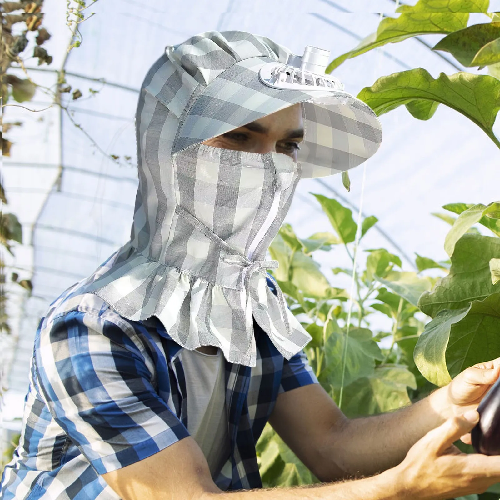 Breathable Plaid Sun Protection Hat with Zipper Face Cover Lightweight Portable Design for Womens Tea Picking Farm Working
Breathable Plaid Sun Protection Hat with Zipper Face Cover Lightweight Portable Design for Womens Tea Picking Farm Working