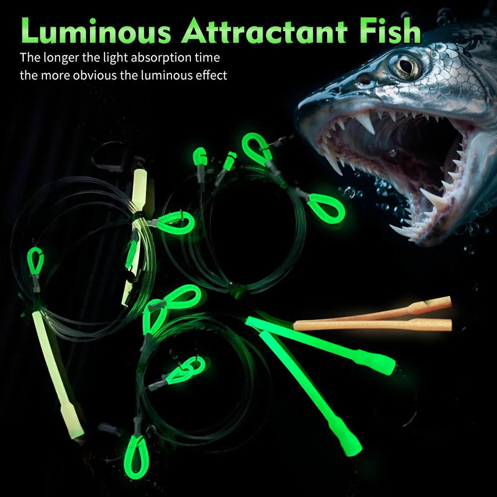 Luminous Deep Sea Jig Assist Hook Fluorescent Line Rig With Flash Hair Skirt Saltwater Big Game Fishing Rig 4Pcs Per Bag Package
Luminous Deep Sea Jig Assist Hook Fluorescent Line Rig With Flash Hair Skirt Saltwater Big Game Fishing Rig 4Pcs Per Bag Package