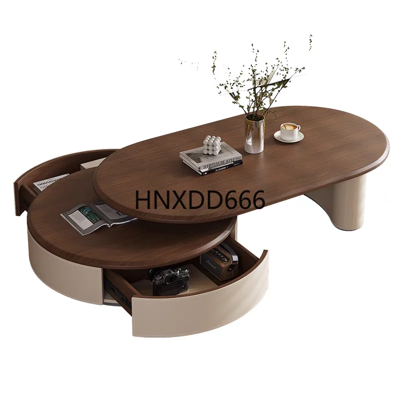 Medieval solid wood oval retractable saddle leather coffee table combination
Medieval solid wood oval retractable saddle leather coffee table combination