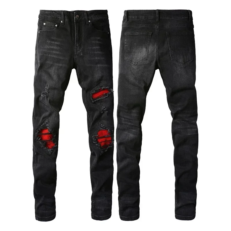 European and American Street Fashion Ripped and Patchwork Jeans, High Street Trendy Men's Slim-Fit Slim-Fit Denim Long Pants
European and American Street Fashion Ripped and Patchwork Jeans, High Street Trendy Men's Slim-Fit Slim-Fit Denim Long Pants