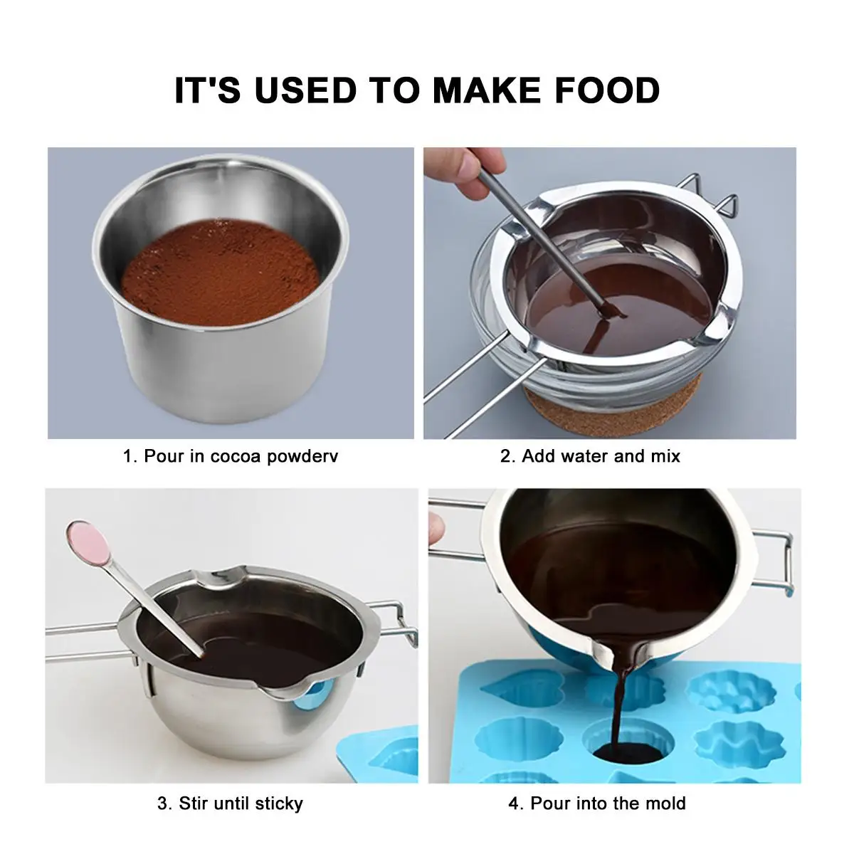 2 Pcs Chocolate Melting Pot Stainless Steel Sauce Container for Butter Cheese Caramel Wax Kitchen Utensil Rust Resistant Sturdy
2 Pcs Chocolate Melting Pot Stainless Steel Sauce Container for Butter Cheese Caramel Wax Kitchen Utensil Rust Resistant Sturdy