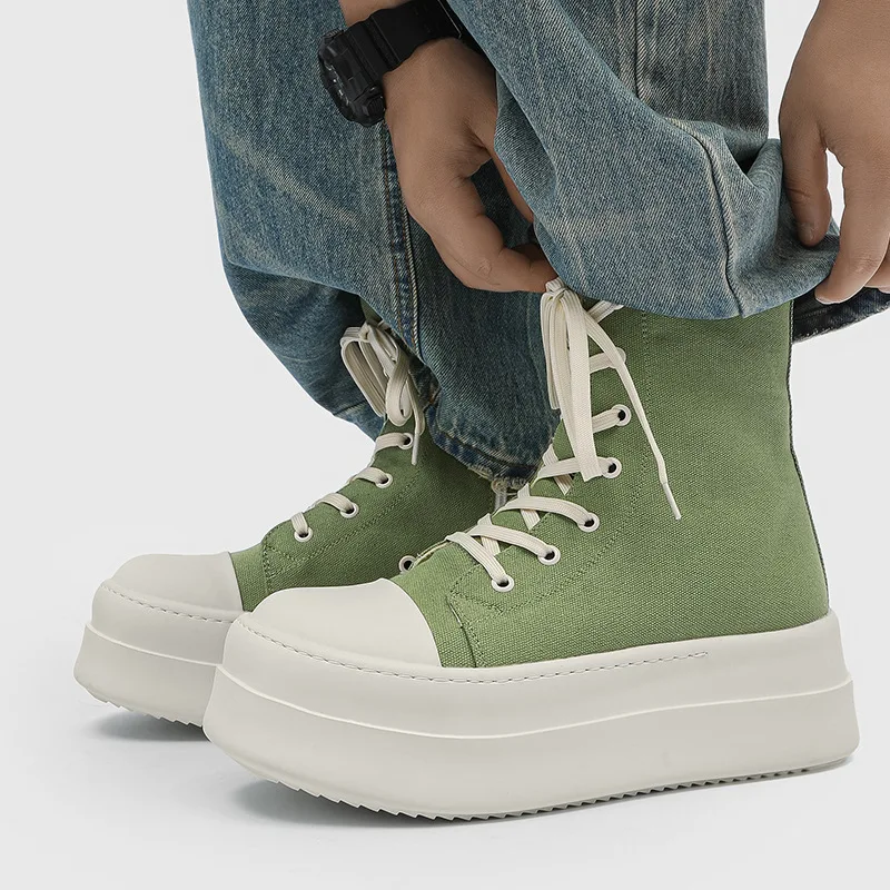 England style men's casual stage nightclub high boots lace-up breathable canvas shoes cowboy flat platform boot cool long botas
England style men's casual stage nightclub high boots lace-up breathable canvas shoes cowboy flat platform boot cool long botas