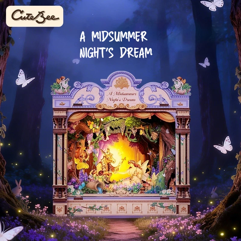 Cutebee Diy Hand Assembled Model A Midsummer Night Dream Creative 3D Wooden Puzzle Book Nook Home Decor Craft doll house Gifts
Cutebee Diy Hand Assembled Model A Midsummer Night Dream Creative 3D Wooden Puzzle Book Nook Home Decor Craft doll house Gifts