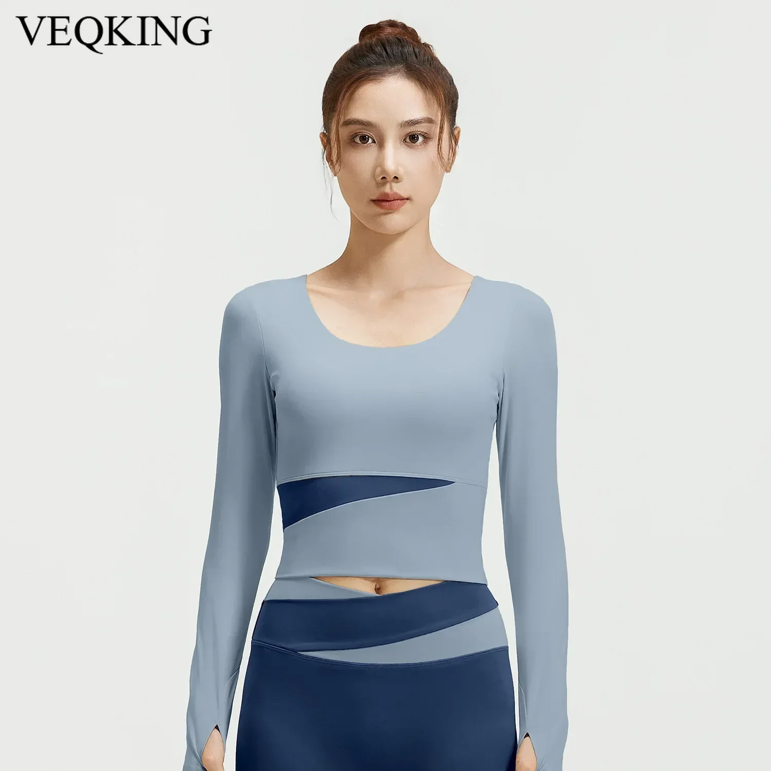 VEQKING Women New Color Blocked Long Sleeved Quick Drying Yoga Top, Breathable Fitness Running Suit
VEQKING Women New Color Blocked Long Sleeved Quick Drying Yoga Top, Breathable Fitness Running Suit