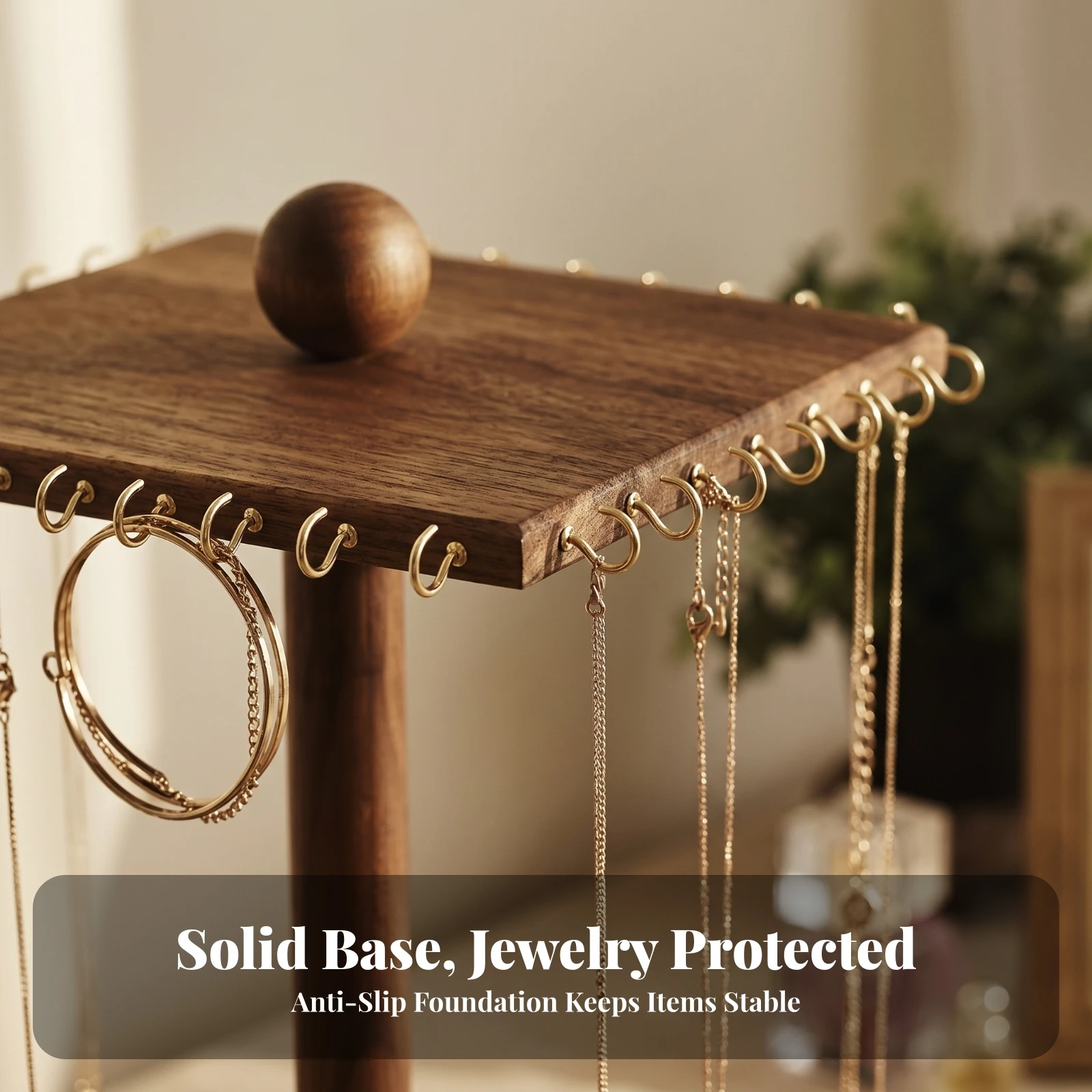 Wooden Jewelry Display Stand Dark Brown Rotating Jewelry Stand Necklace Holder Post Rotatable
Wooden Jewelry Display Stand Dark Brown Rotating Jewelry Stand Necklace Holder Post Rotatable
