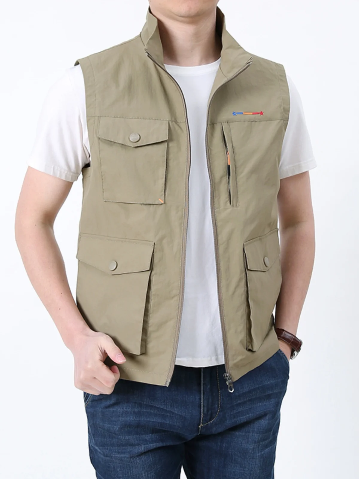 Spring New Faion Men's Spor Workwear Vest Multi-ket Stand Collar Warmth Windproof Jaet Busin Casual Nylon
Spring New Faion Men's Spor Workwear Vest Multi-ket Stand Collar Warmth Windproof Jaet Busin Casual Nylon