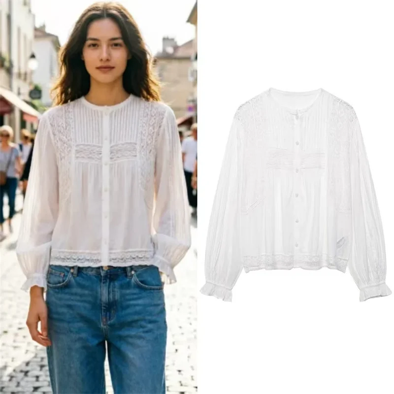 Women's Shirt 2026 Summer New White Long Sleeve Embroidered Decorative Romantic Style Lightweight Shirt Casual Fashion Versatile
Women's Shirt 2026 Summer New White Long Sleeve Embroidered Decorative Romantic Style Lightweight Shirt Casual Fashion Versatile