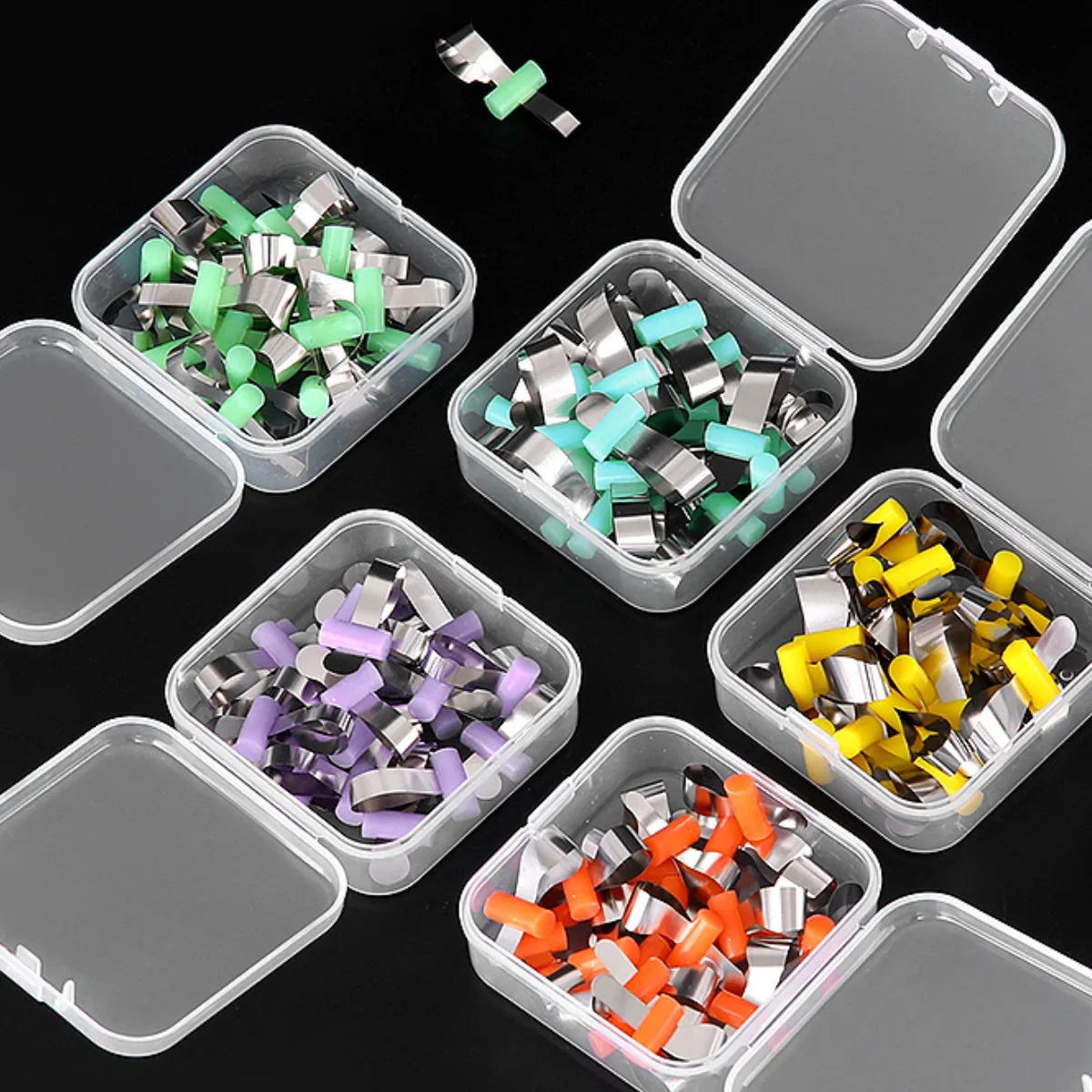 Dental Twin Anterior Matrices Sectional Contoured Metal and Polyester Matrix System for Anterior Restorations
Dental Twin Anterior Matrices Sectional Contoured Metal and Polyester Matrix System for Anterior Restorations