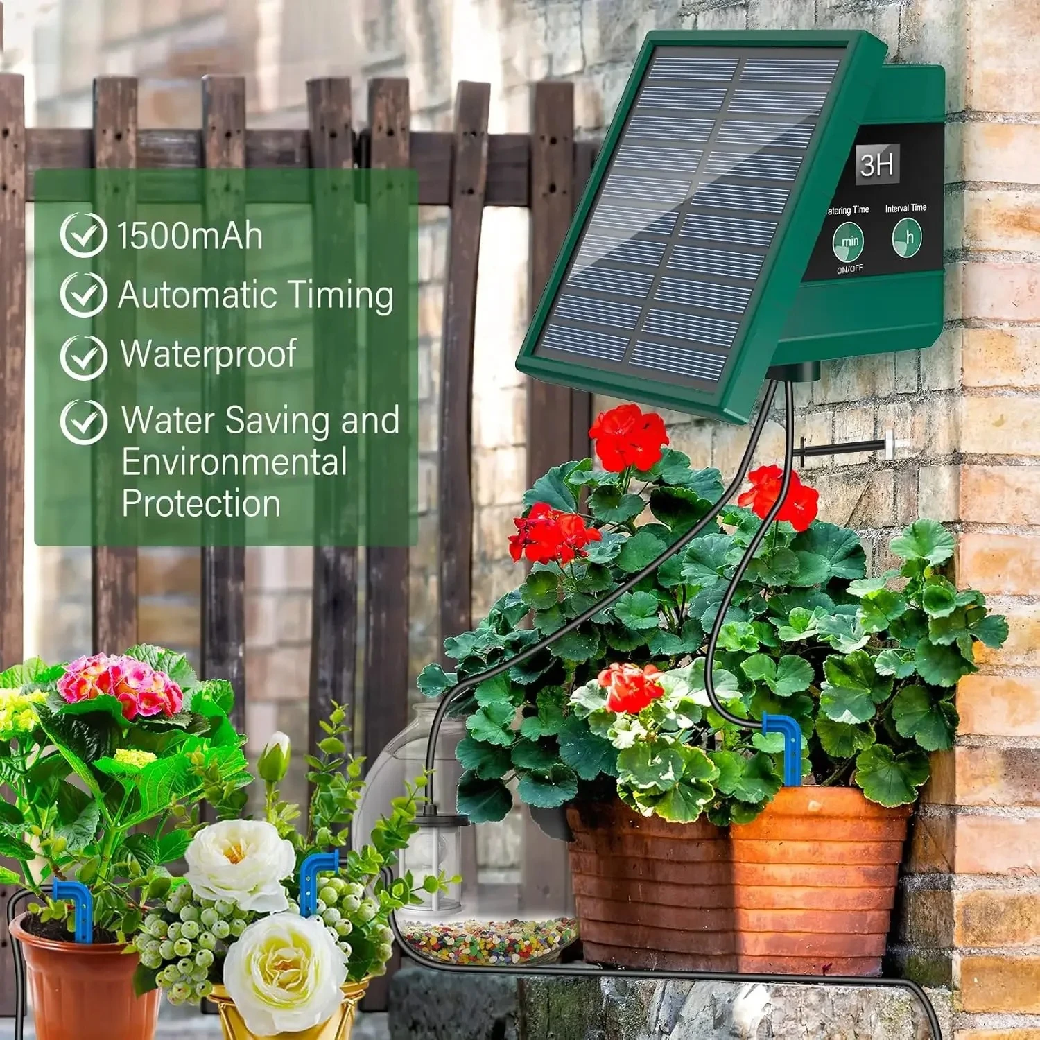 Automatic Drip Irrigation System 1pc DIY Solar Powered Self Watering for Raised Beds Greenhouses Vegetable Gardens Balcony
Automatic Drip Irrigation System 1pc DIY Solar Powered Self Watering for Raised Beds Greenhouses Vegetable Gardens Balcony