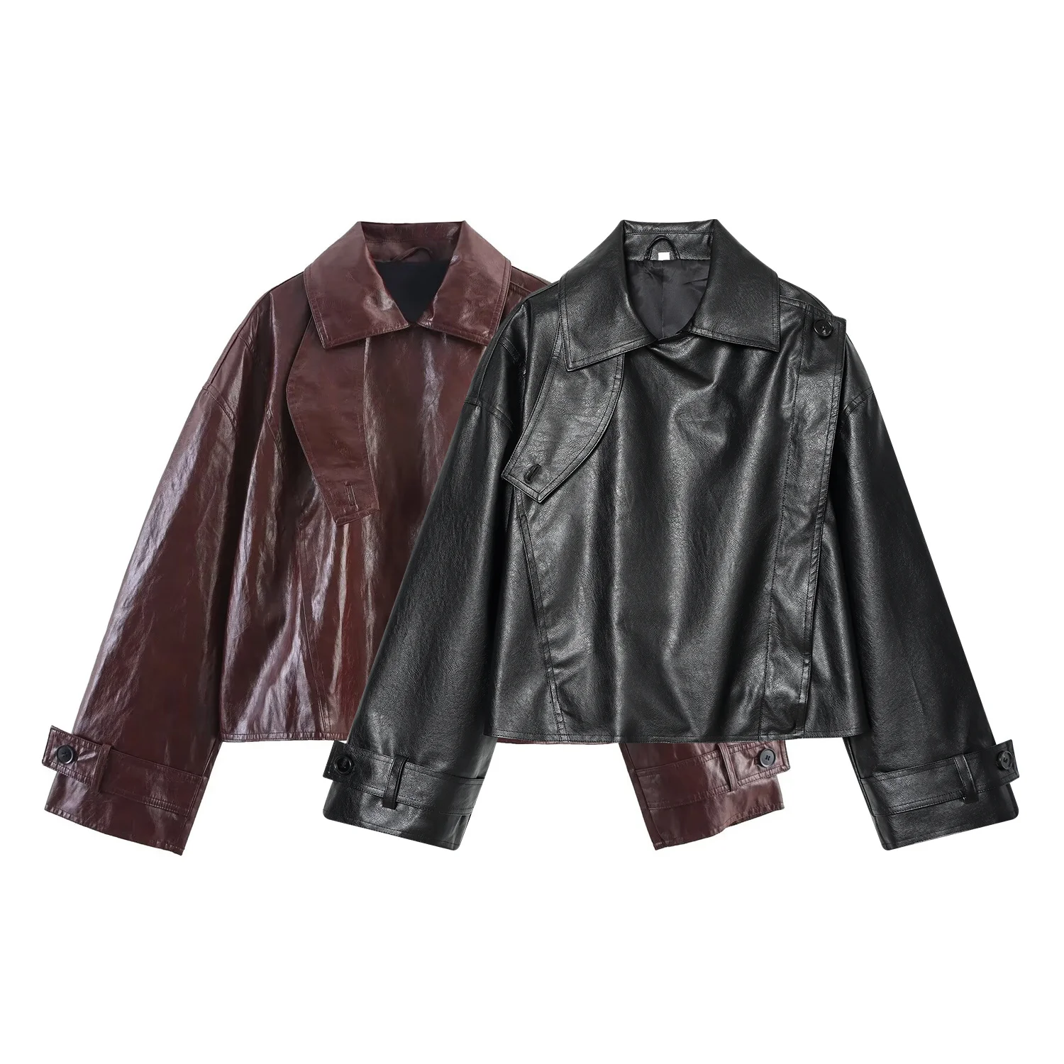 WOMAN 2026 summer new fashionable casual faux leather shiny leather jacket retro versatile women's jacket Outerwear Mujer
WOMAN 2026 summer new fashionable casual faux leather shiny leather jacket retro versatile women's jacket Outerwear Mujer