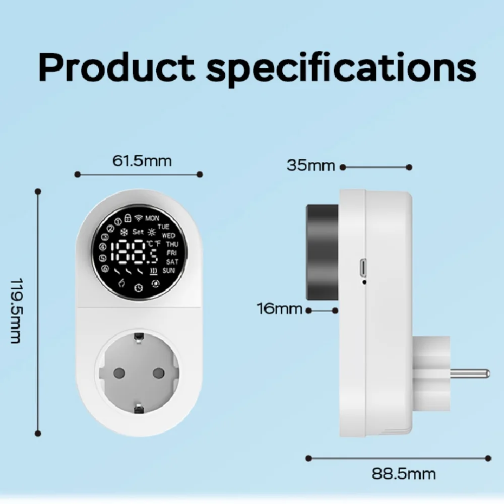 Doodle WIFI intelligent LED display temperature controller boiler water pump temperature switch socket type knob touch type
Doodle WIFI intelligent LED display temperature controller boiler water pump temperature switch socket type knob touch type