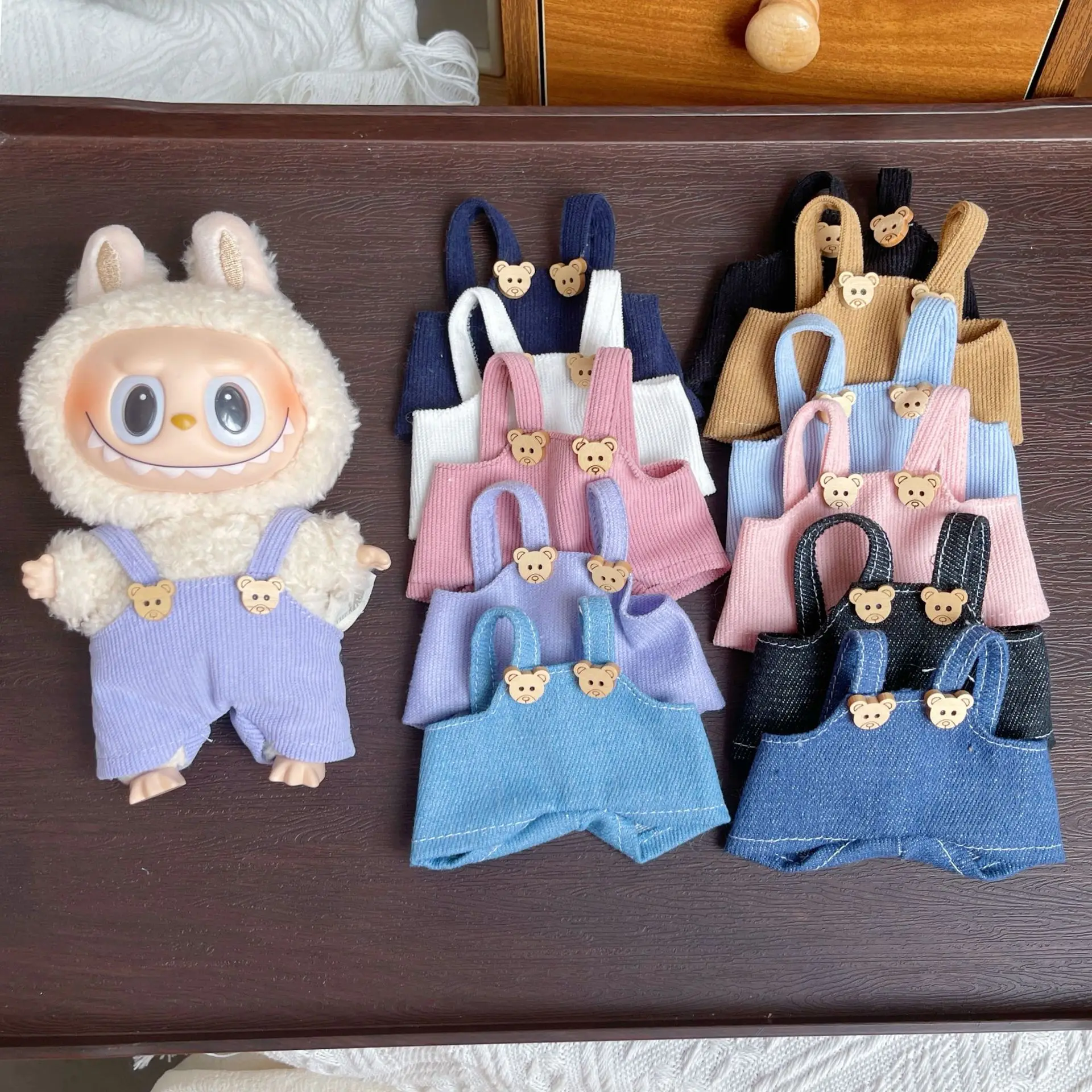 Clothes Accessories for 15/17cm 1st-3rd Gen LABUBU Doll Changeable Denim Corduroy Bear Overalls Decorative Outfits
Clothes Accessories for 15/17cm 1st-3rd Gen LABUBU Doll Changeable Denim Corduroy Bear Overalls Decorative Outfits