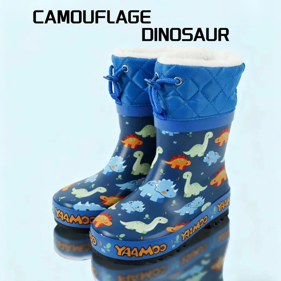 Kids Rain Boots, Dinosaur Camouflage Cotton Lined, Waterproof Anti-Slip Warm Toddler Rain Shoes for Boys & Girls, Soft Rubber Wi
Kids Rain Boots, Dinosaur Camouflage Cotton Lined, Waterproof Anti-Slip Warm Toddler Rain Shoes for Boys & Girls, Soft Rubber Wi