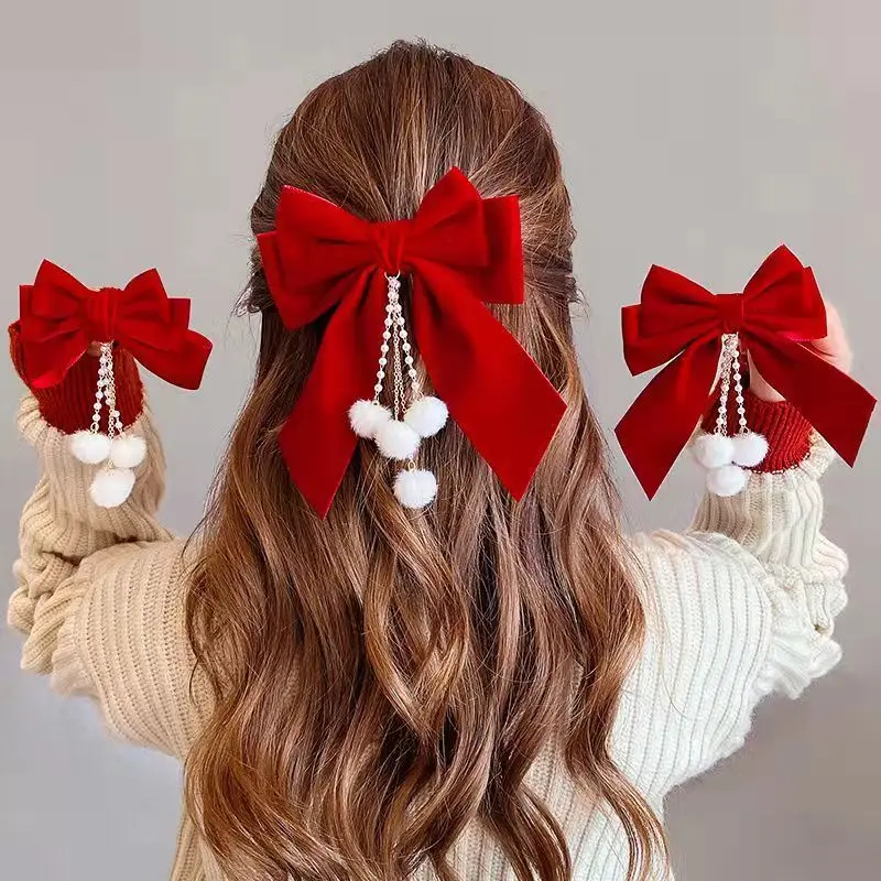 Oversized Red Bow Hair Clip Internet Celebrity Same Style Ethereal Hair Accessories Pearl Fringe Girl Headwear
Oversized Red Bow Hair Clip Internet Celebrity Same Style Ethereal Hair Accessories Pearl Fringe Girl Headwear