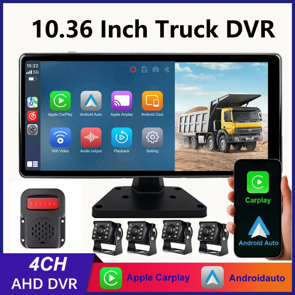 For Truck/Bus/RVs 10.36" Radar Alarm Touch Screen WiFi Wireless Apple Carplay Android-Auto GPS Monitor DVR Recording 1080 Cam
For Truck/Bus/RVs 10.36" Radar Alarm Touch Screen WiFi Wireless Apple Carplay Android-Auto GPS Monitor DVR Recording 1080 Cam