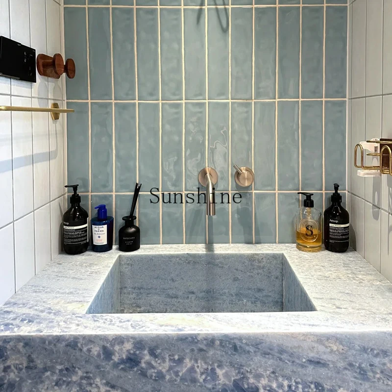 Natural luxury stone integrated washing table, bathroom customization combination, simple and modern 
Natural luxury stone integrated washing table, bathroom customization combination, simple and modern