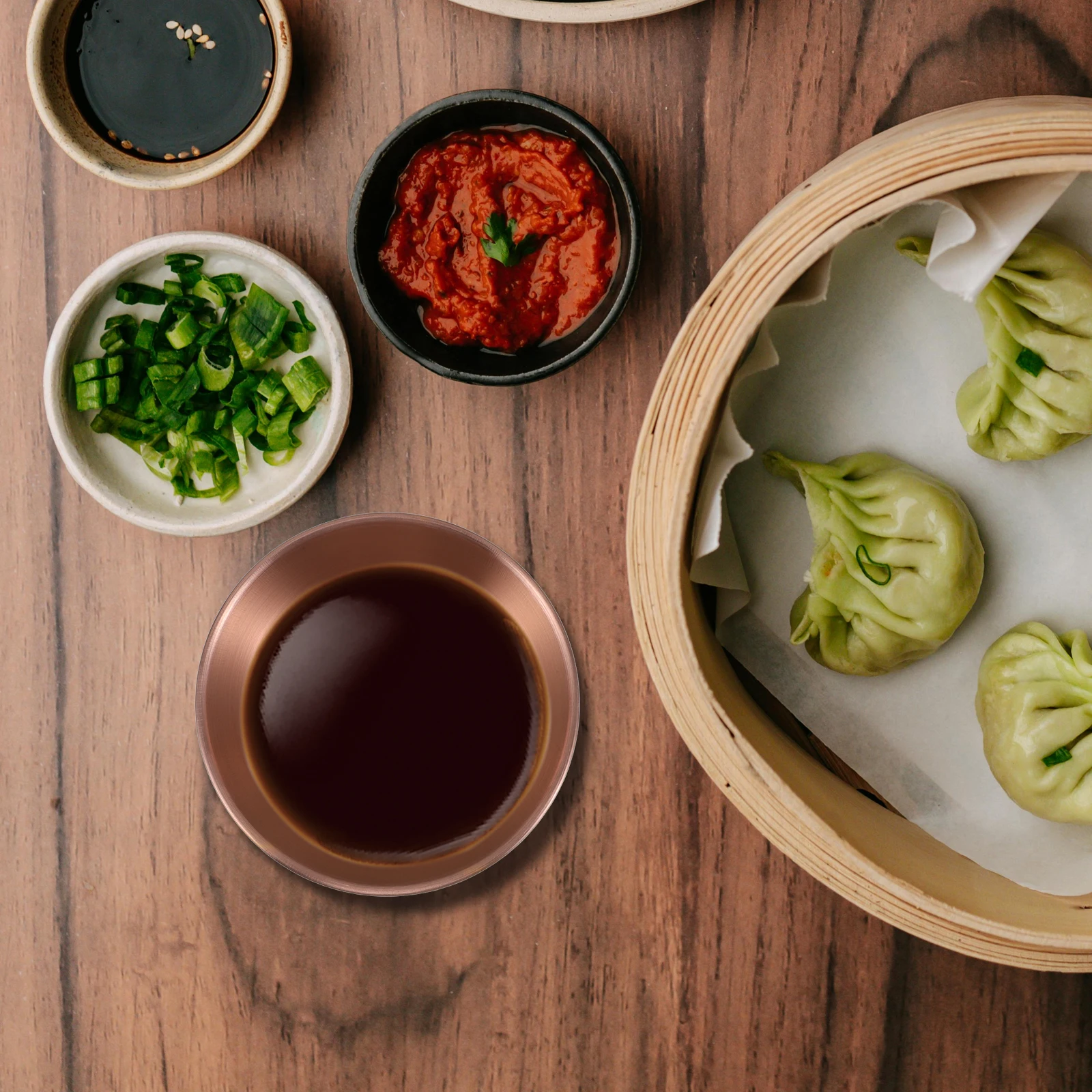 6pcs Stainless Steel Bowls Mini Sauce Dipping Cups For Sushi Korean Japanese Side Dishes Seasoning Prep Cooking Serving
6pcs Stainless Steel Bowls Mini Sauce Dipping Cups For Sushi Korean Japanese Side Dishes Seasoning Prep Cooking Serving