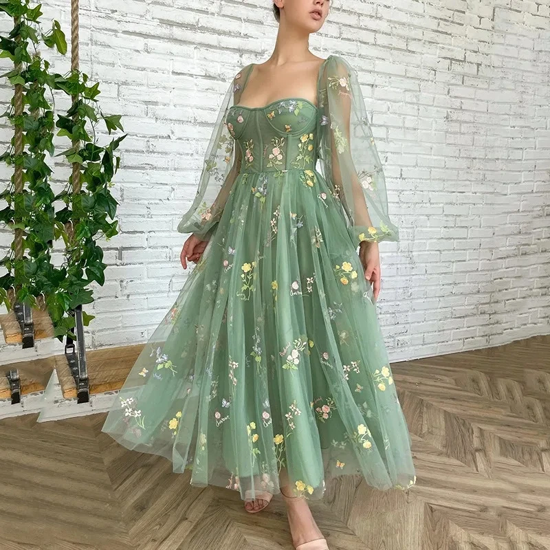 Long Sleeve Strapless Tulle Evening Dress Vintage Embroidery Flower Formal Celebration Dresses 2024 Elegant Mesh Prom Gown
Long Sleeve Strapless Tulle Evening Dress Vintage Embroidery Flower Formal Celebration Dresses 2024 Elegant Mesh Prom Gown