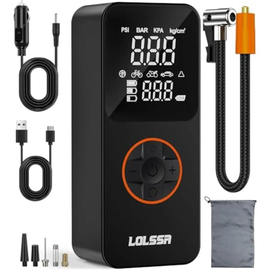 Portable Air Compressor Tire Inflator 150PSI Cordless Electric for Car Motorcycle Bike Ball with Gauge Pressure Dark Color Dual
Portable Air Compressor Tire Inflator 150PSI Cordless Electric for Car Motorcycle Bike Ball with Gauge Pressure Dark Color Dual