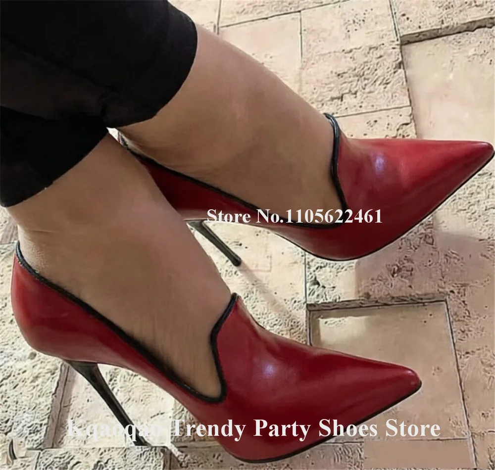 Kqaoqao Sexy Red Brown Matte Leather Patchwork Black Stiletto Heel Pumps Pointed Toe Slip-on Thin Heel Dress Shoes Big Size Heel
Kqaoqao Sexy Red Brown Matte Leather Patchwork Black Stiletto Heel Pumps Pointed Toe Slip-on Thin Heel Dress Shoes Big Size Heel