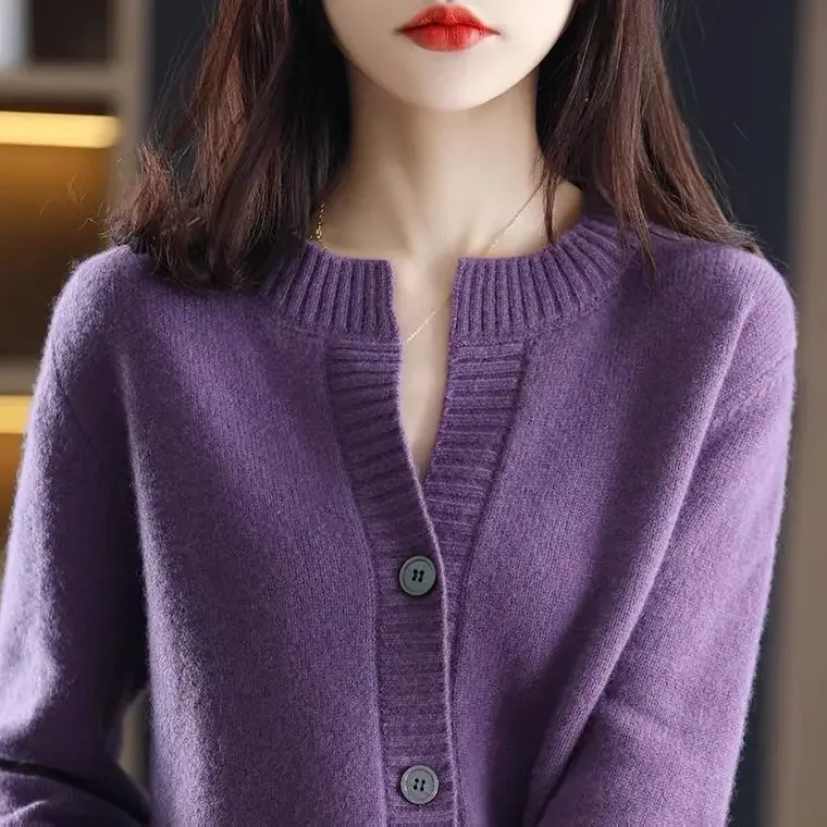 Spring Autumn New Women's Knitted Cashmere Cardigan Small Coat Loose Thin Cardigan
Spring Autumn New Women's Knitted Cashmere Cardigan Small Coat Loose Thin Cardigan
