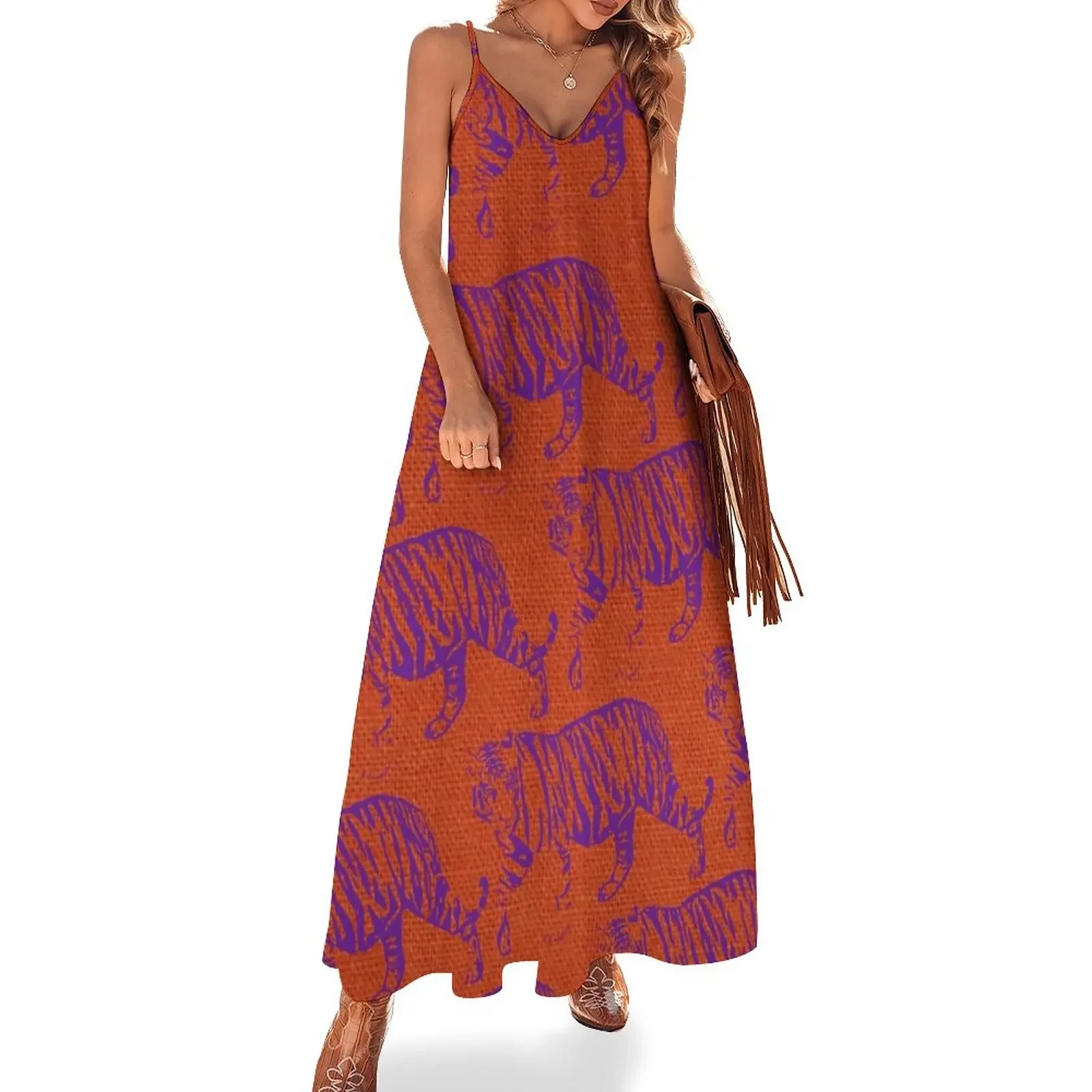 Tigers - Purple and Orange Sleeveless Dress evening dresses women elegant chic women dresses promotion Dress
Tigers - Purple and Orange Sleeveless Dress evening dresses women elegant chic women dresses promotion Dress