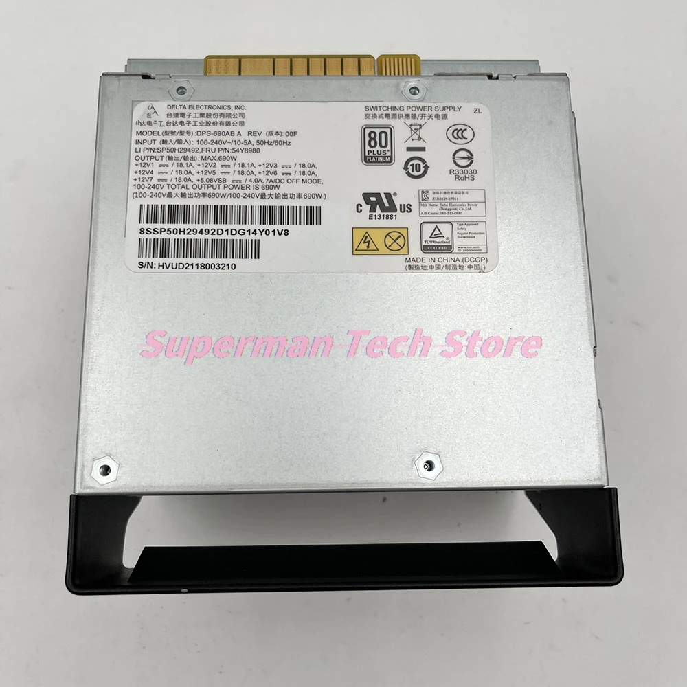 Server Power Supply DPS-690AB A 54Y8980 P720 P520 690W
Server Power Supply DPS-690AB A 54Y8980 P720 P520 690W