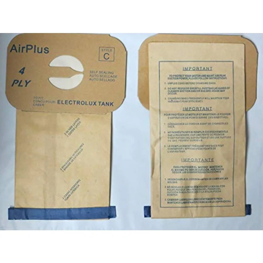 Replacement 4 Layer Filtration Vacuum Cleaner Dust Bags made to fit Vacuum Bags for Electrolux Canisters - Style C 100 bags
Replacement 4 Layer Filtration Vacuum Cleaner Dust Bags made to fit Vacuum Bags for Electrolux Canisters - Style C 100 bags