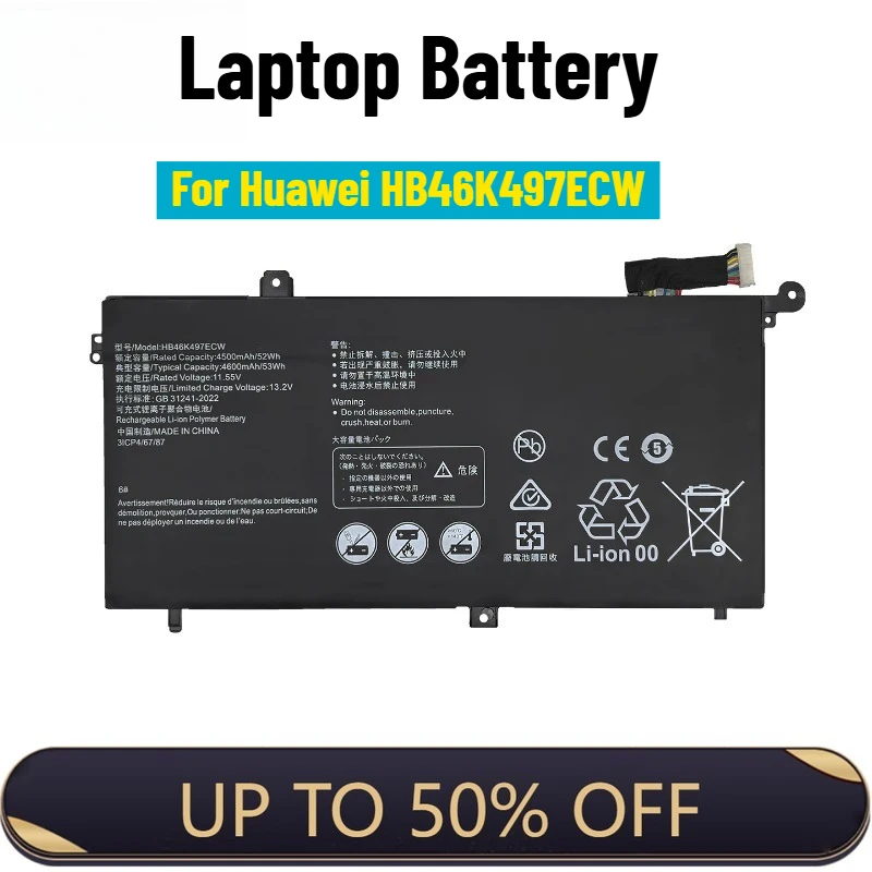 Laptop Battery for Huawei Matebook D PL-W19 W09 MRC-W50 W60 HB46K497ECW
Laptop Battery for Huawei Matebook D PL-W19 W09 MRC-W50 W60 HB46K497ECW